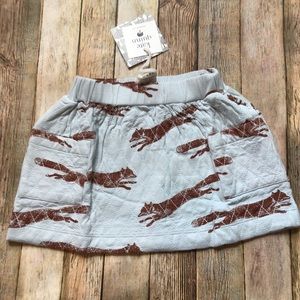 NWT Kate Quinn Bamboo Jumping Fox Quilted Skirt